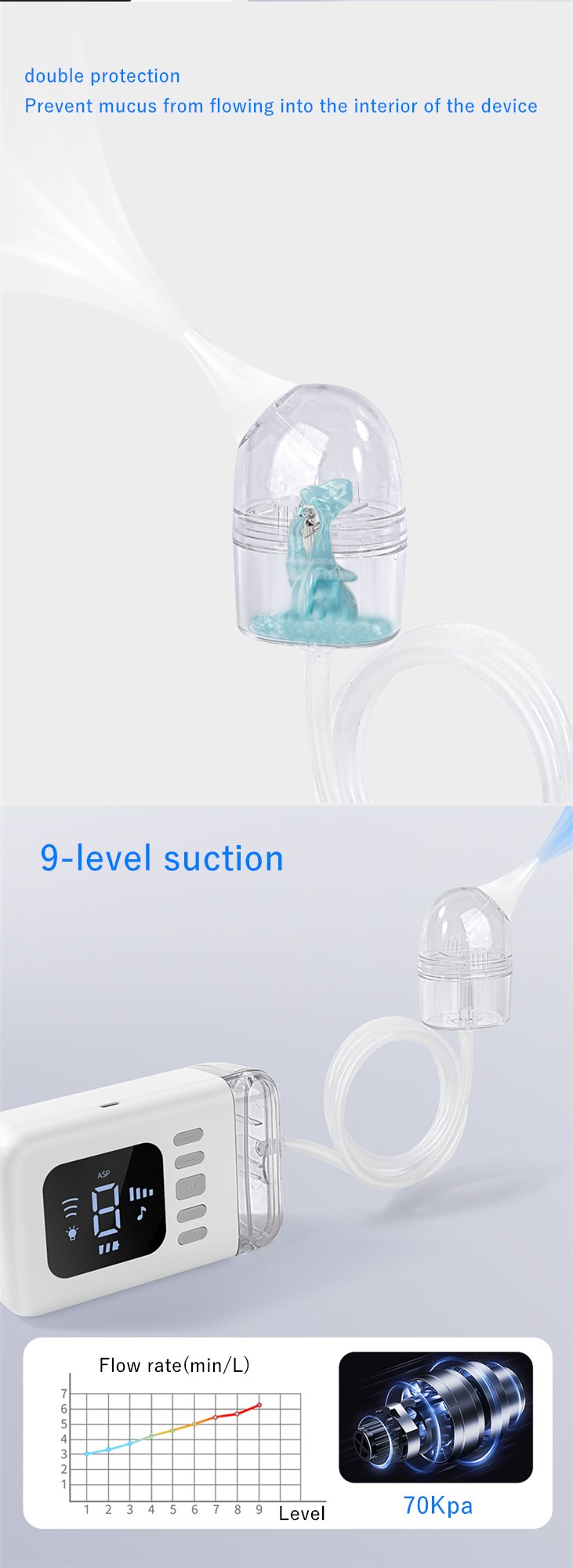 DQ18 شفاطة أنف كهربائية للأطفال — نوع منفصل — features and specifications 2