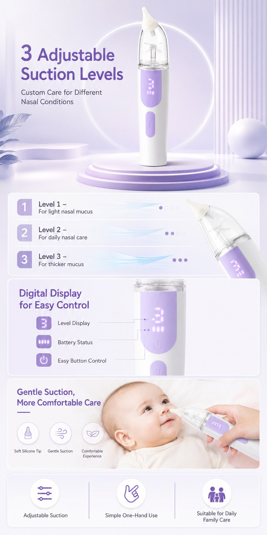 DQ66 Aspirador nasal elétrico para bebês — features and specifications 3