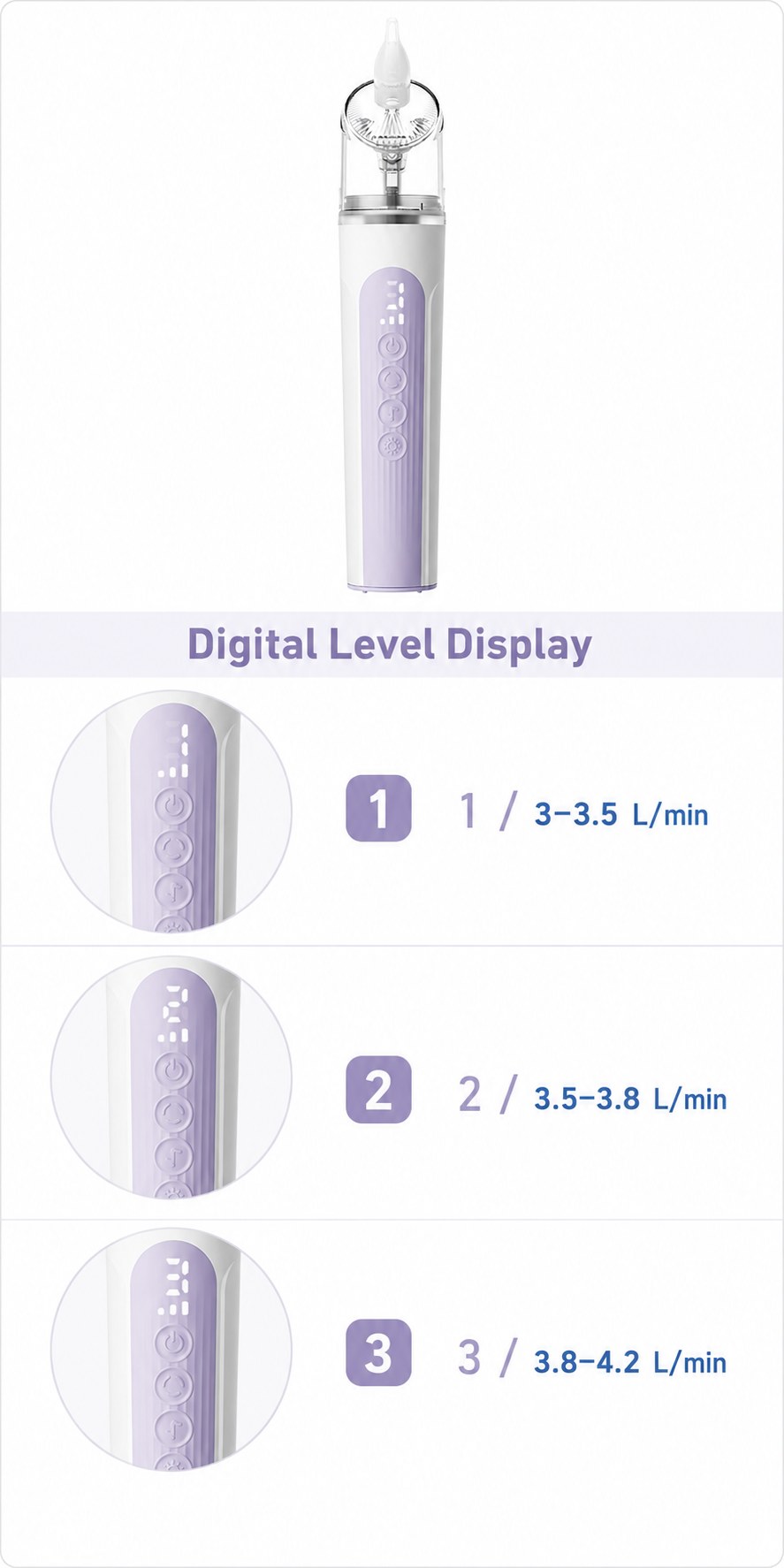 DQ68 전동식 영유아용 콧물흡입기 — features and specifications 2